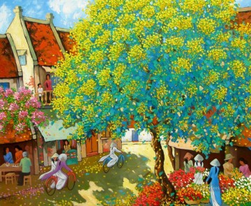 春の街角 ベトナム アジアン Oil Paintings